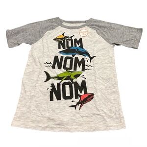 NEW Jumping Beans Boys Shark Graphic Tee Heather GraySize 6 Short Sleeve T-Shirt